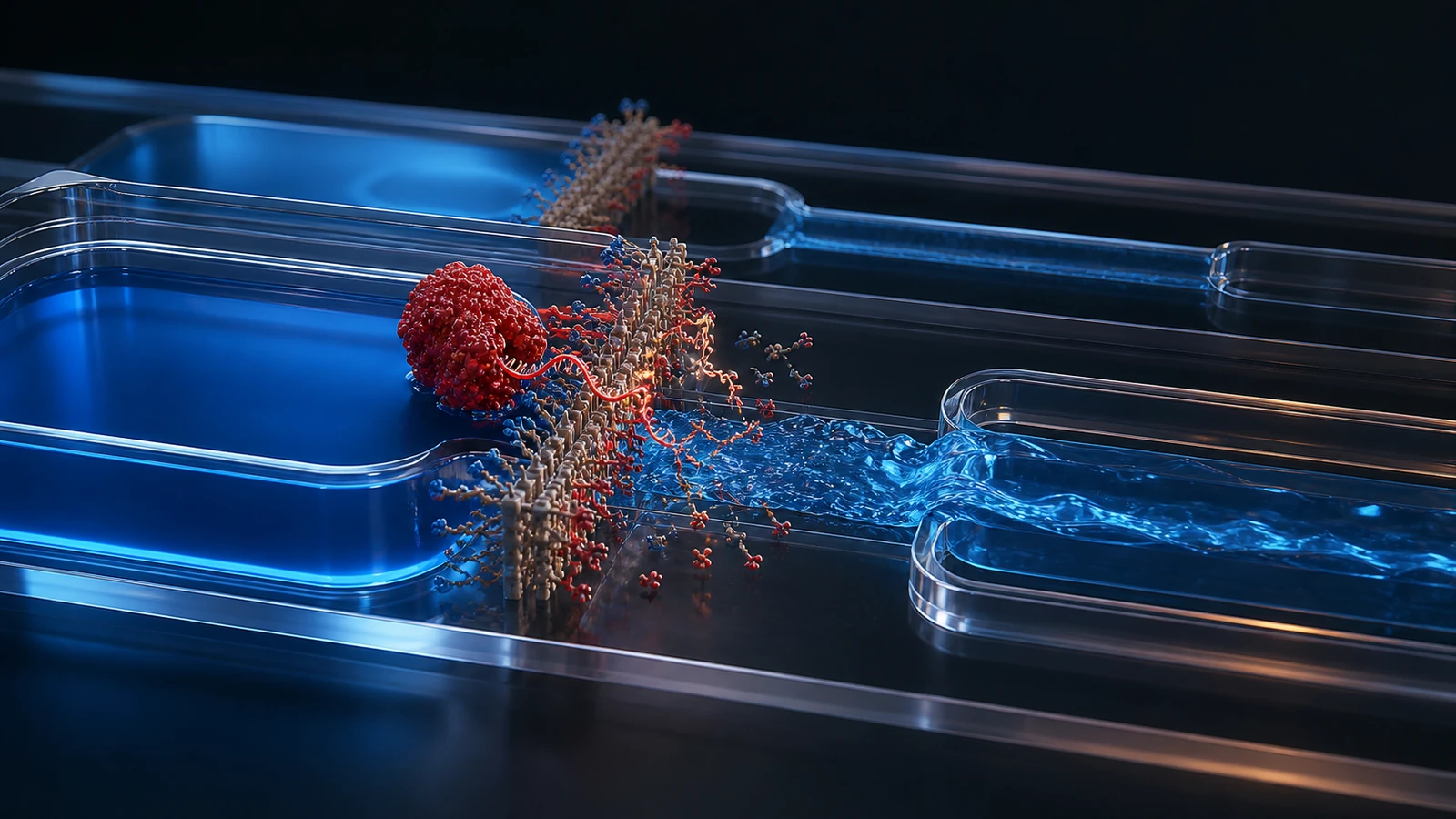 Ein CRISPR-Chip verwandelt den RNA-Nachweis in einen sichtbaren Dammbruch – ohne Lesegerät